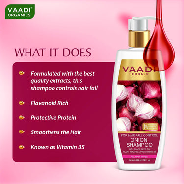 Vaadi Herbals Onion Shampoo for Hair Fall Control (350 ml)